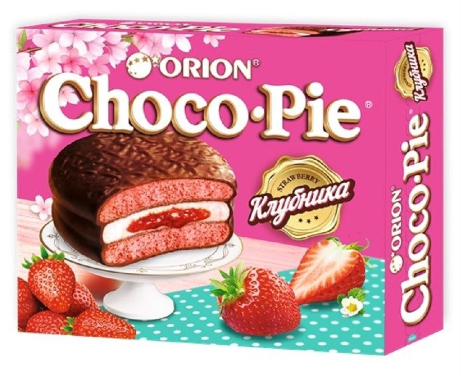 Choco Pie Печенье, Клубника, 12 шт, 360 г #1