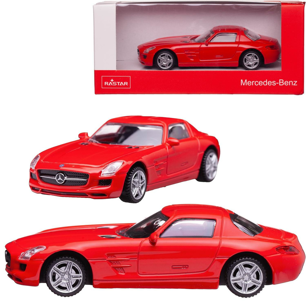 Машина металлическая 1:43 Mercedes SLS, цвет красный - купить с доставкой  по выгодным ценам в интернет-магазине OZON (949675736)