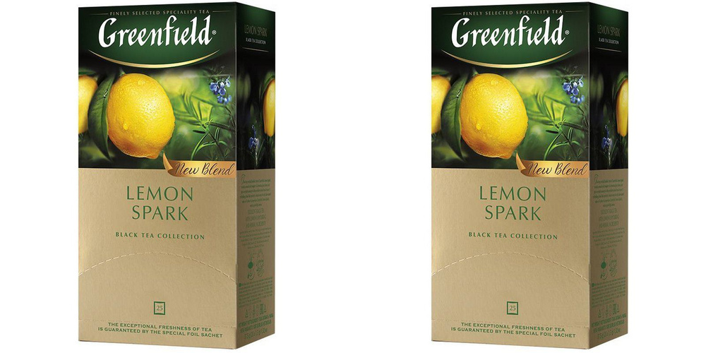 Greenfield Чай в пакетиках Lemon Spark Лимон, черный, 25 пакетиков, 2 шт  #1