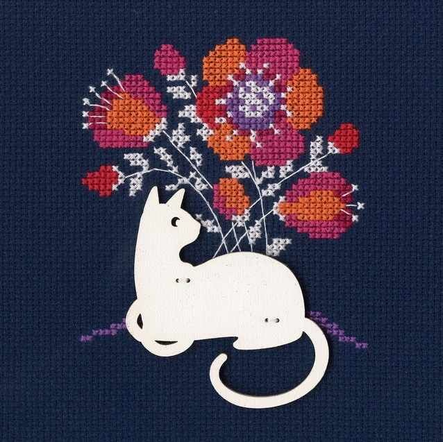 Набор для вышивки РТО "CBE9003 - Кошка" / Счетный крест / Кошки, Год Кролика и Кота  #1