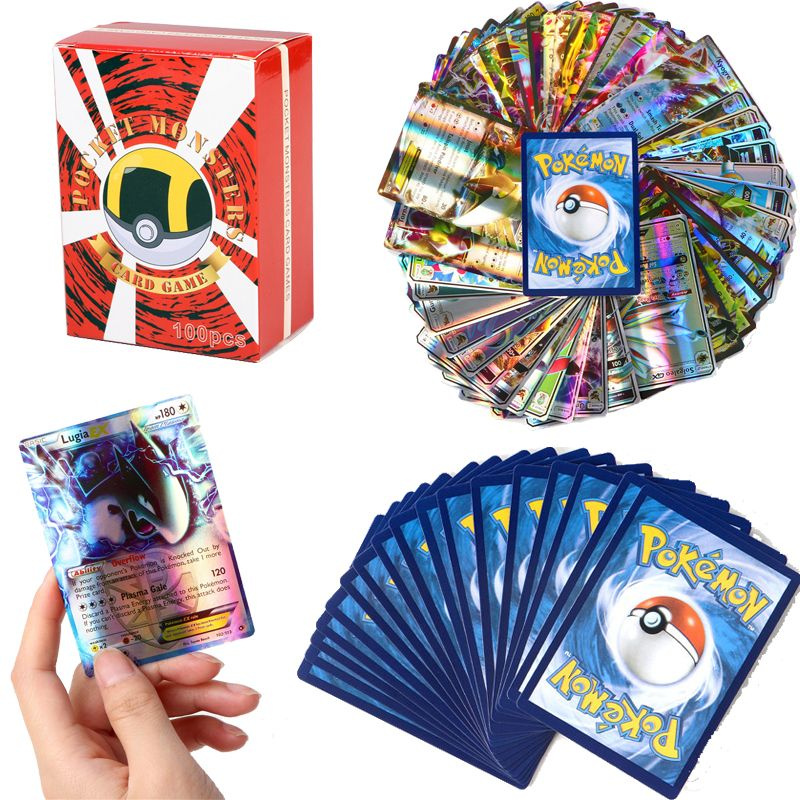 100 штук карточек покемонов из коллекции Пикачу, Pokemon cards купить