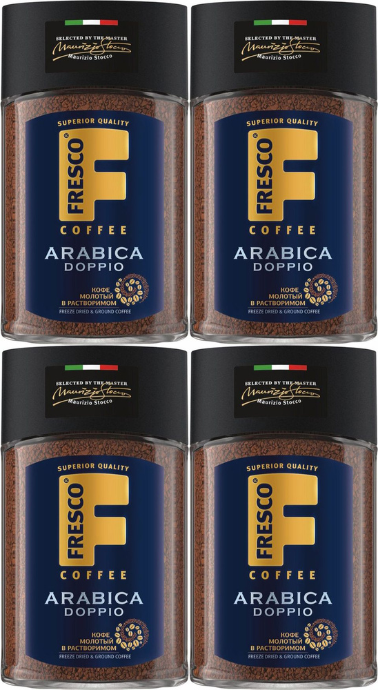 Кофе Fresco Doppio молотый в растворимом, комплект: 4 упаковки по 100 г  #1