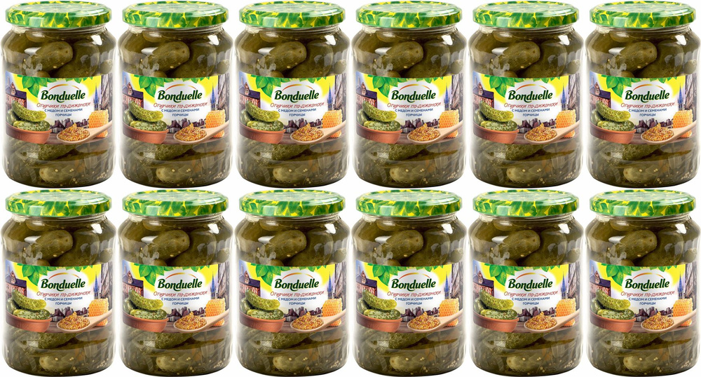 Огурцы Bonduelle по-дижонски с медом и семенами горчицы, комплект: 12 упаковок по 720 г  #1
