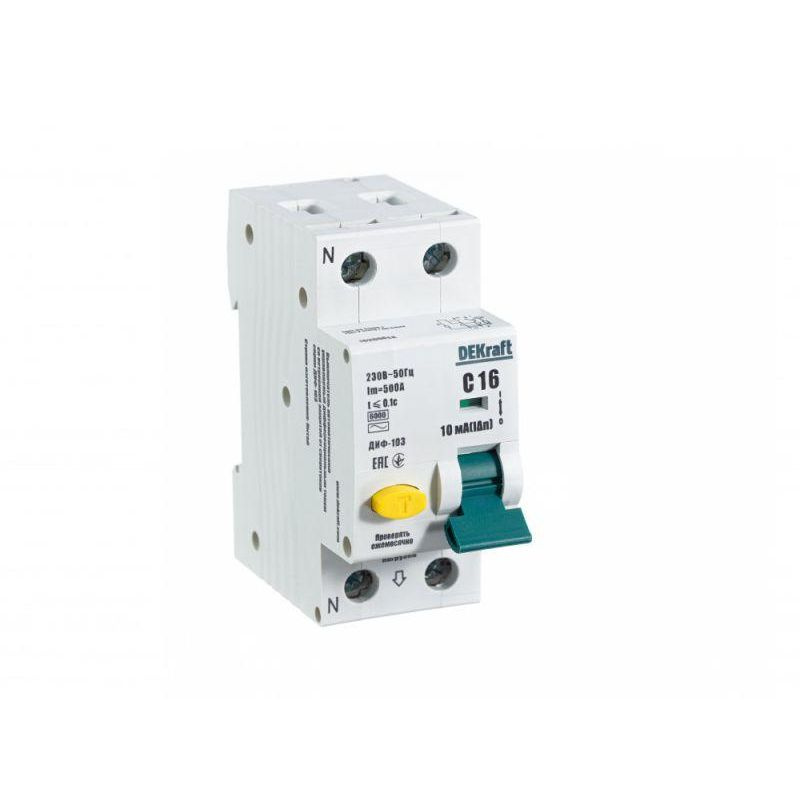 Выключатель автоматический дифференциального тока АВДТ 1Р+N 16А 10мА тип AC С ДИФ-103 6кА SchE, SCHNEIDER #1