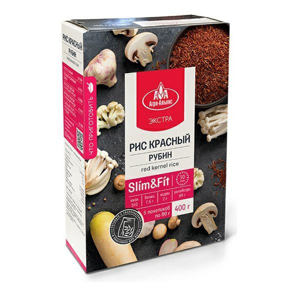 Рис Агро-Альянс длиннозерный Красный рубин нешлифованный в пакетиках ...