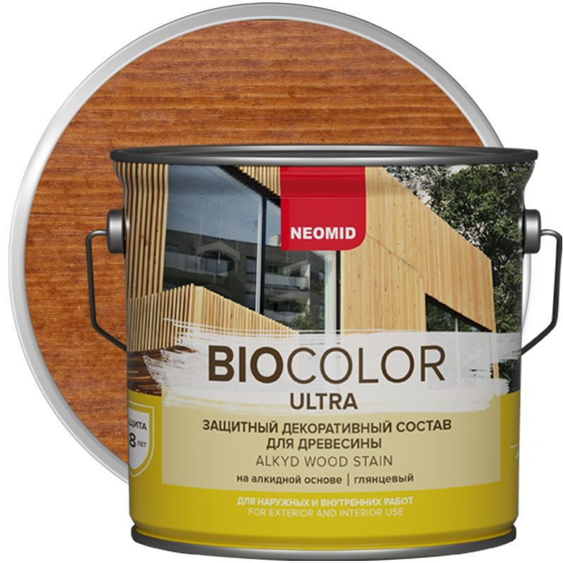 NEOMID защитный декоративный состав для древесины BIO COLOR ULTRA, тик 2,7л  #1