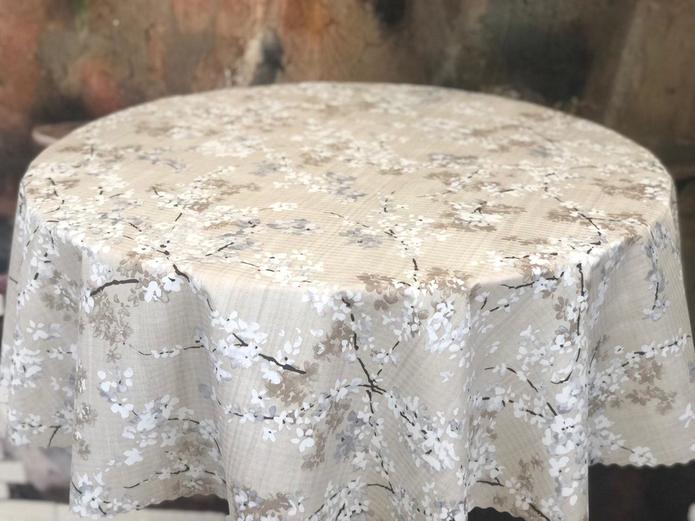Скатерть клеенка круглая 140*140 см Сакура водоотталкивающая купить на ...