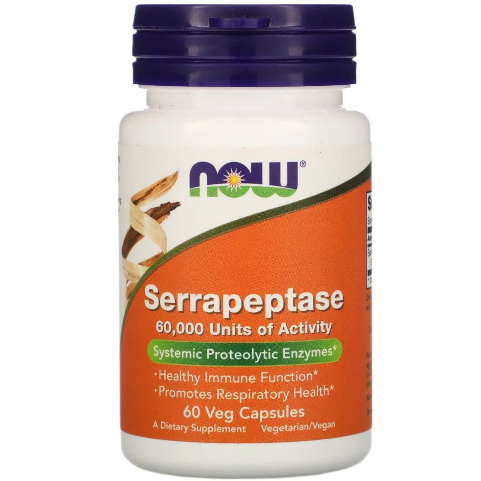 Ферменты Серрапептаза, протеолитические ферменты, NOW Serrapeptase ...