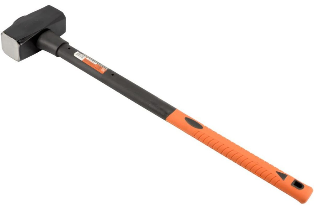 Кувалда 3 кг кованая с длинной фибергласовой ручкой, квадратный боек, оранжевый/черный, (АвтоDело) АВТОДЕЛО, #1