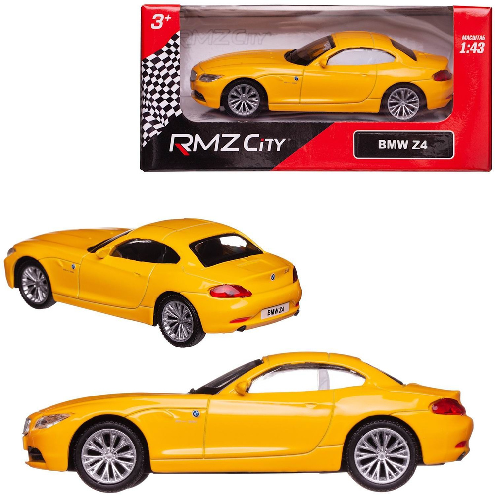 Машина металлическая RMZ City 1:43 BMW Z4 , без механизмов, цвет Жёлтый -  купить с доставкой по выгодным ценам в интернет-магазине OZON (964765246)