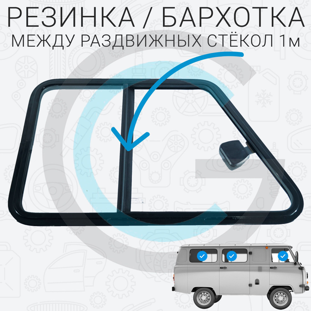 Резинка / бархотка между раздвижных стёкол УАЗ, ГАЗ - 1 метр купить по ...