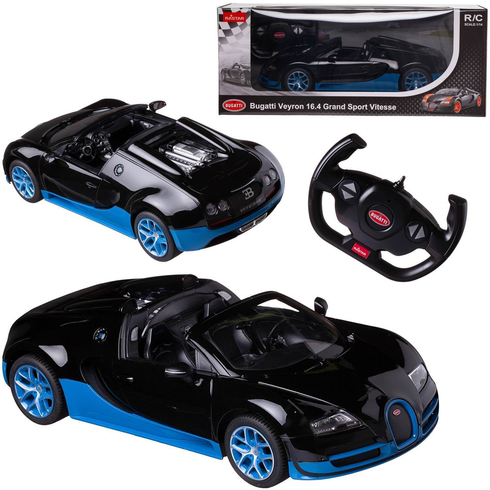 Машина р/у 1:14 Bugatti Grand Sport Vitesse (Special version) сине-черный  цвет, 2.4G