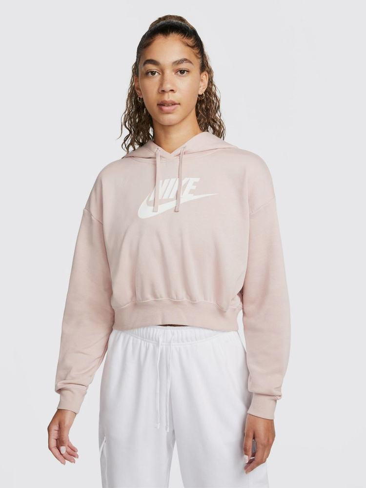 Nike cropped hoodie on sale pink