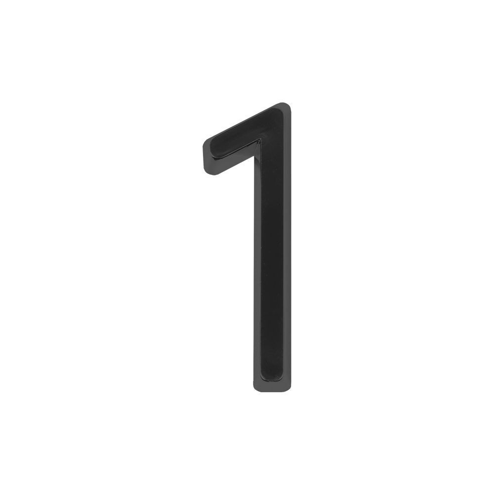 Цифра Fuaro самоклеящаяся из нерж. стали, № 1, черная, SS304 (50х30)  #1
