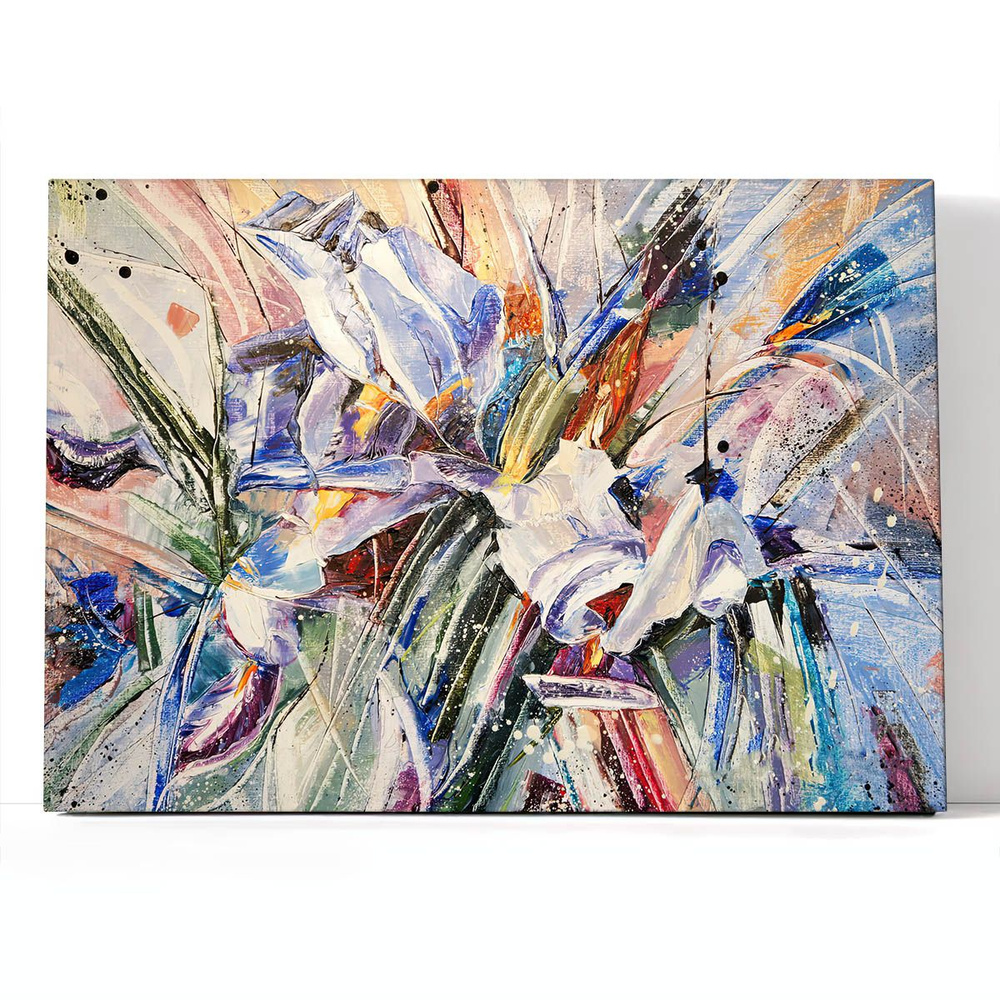 Арт-сити Картина "Интерьерная картина на холсте/Цветы абстракция", 80  х 60 см #1