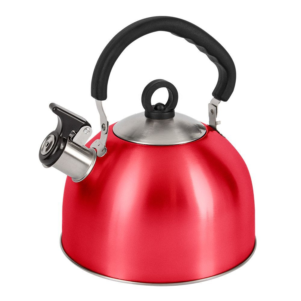 Чайник со свистком LUMME LU-269 для газовой плиты 3л, нерж. Сталь, красный рубин  #1