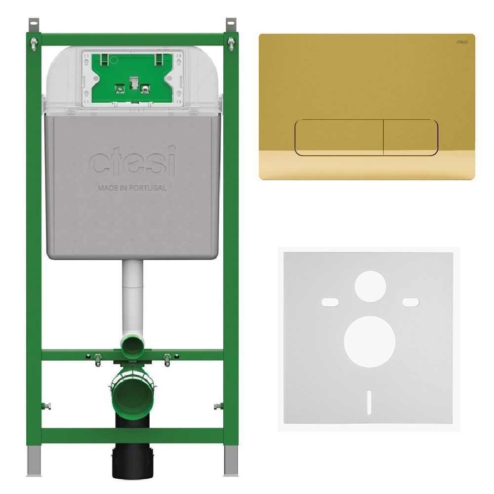 Инсталляция с золотой кнопкой CTESI Solid 5 в 1 и звукоизоляцией ...