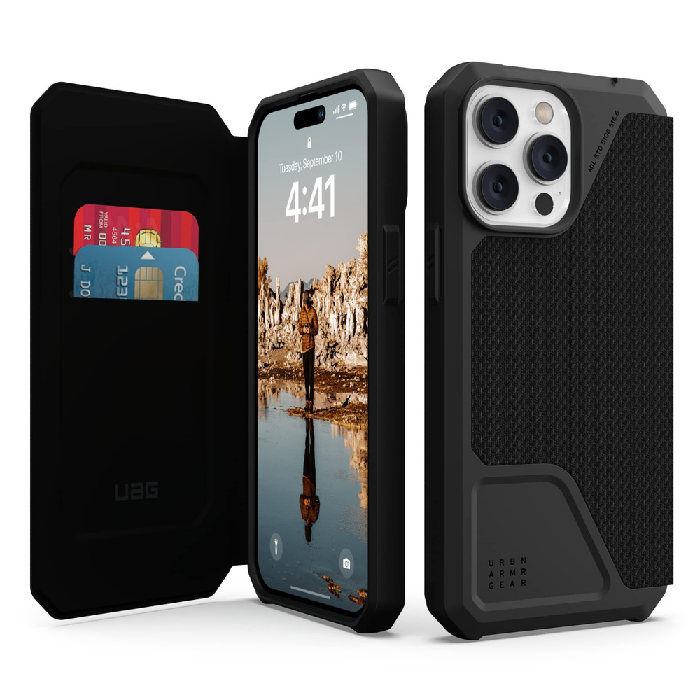 Чехол UAG Metropolis для iPhone 14 Pro Max (Чёрный кевлар)