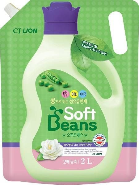 Кондиционер-ополаскиватель для белья LION Soft Beans на основе экстракта зеленого гороха, 2 л, м/у  #1