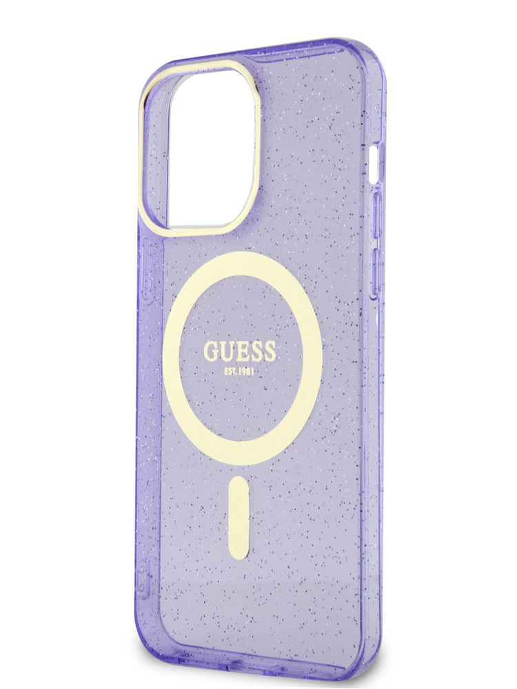 Чехол Guess PC/TPU MagSafe на iPhone 13 Pro / для Айфон 13 Про ударопрочный, с защитой камеры, с блестками, #1