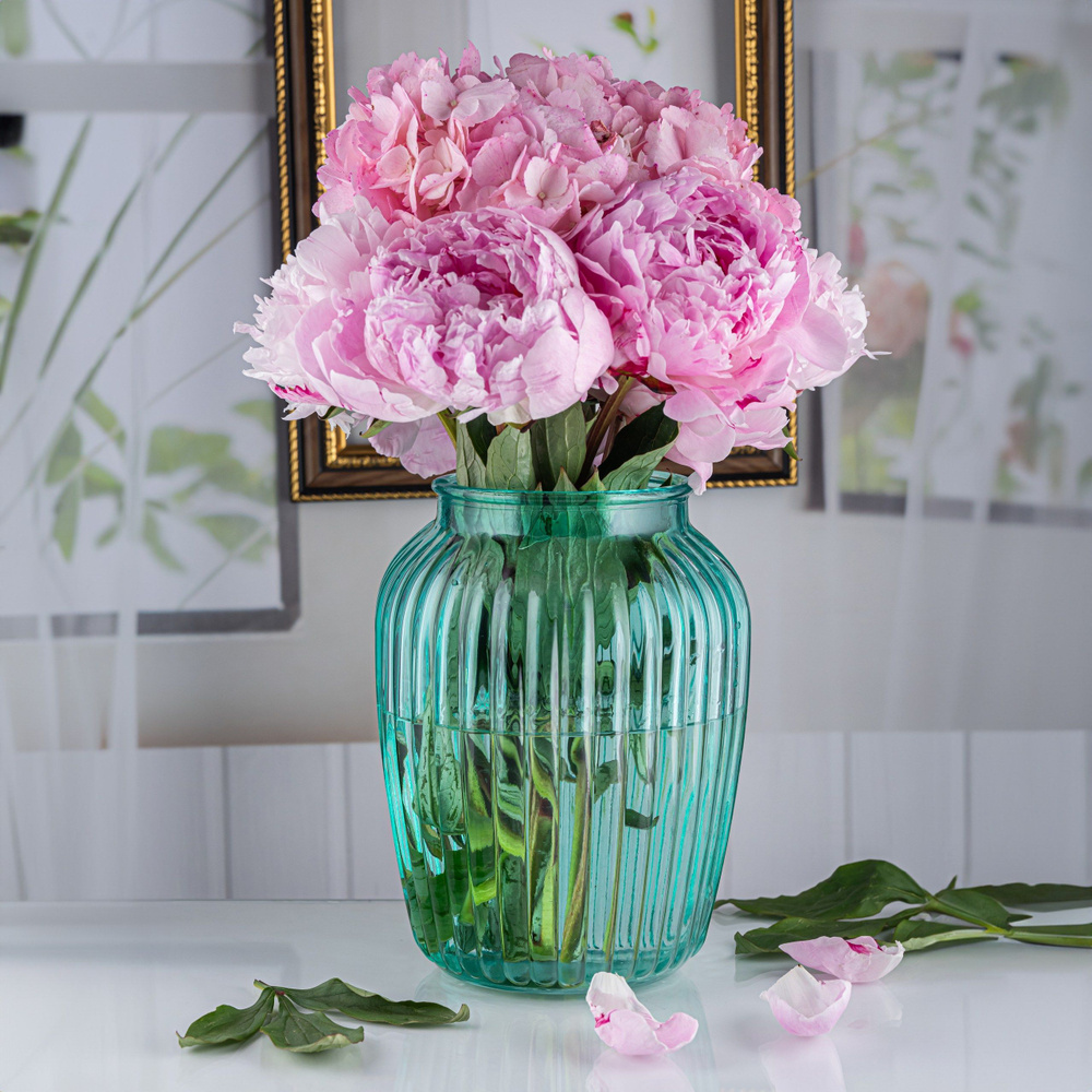 Ваза для цветов 20 см. Ваза для сухоцветов бирюза. Ваза для декора ...