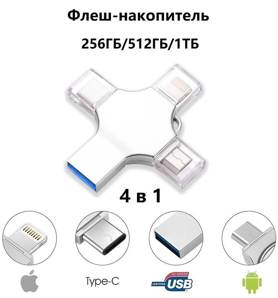 USB-флеш-накопитель Corena 4 в 1-OTG 512 ГБ - купить по выгодной цене в  интернет-магазине OZON (1069762858)