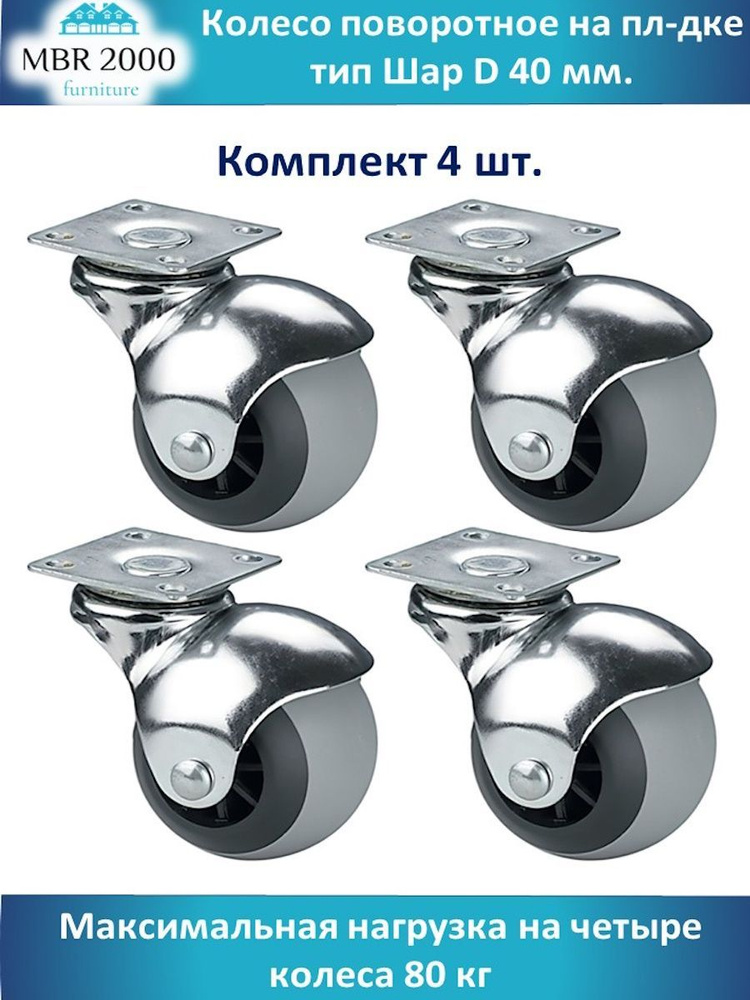 Мебельное колесо MBR2000, 1 шт, Универсальное, Алюминий - купить по ...
