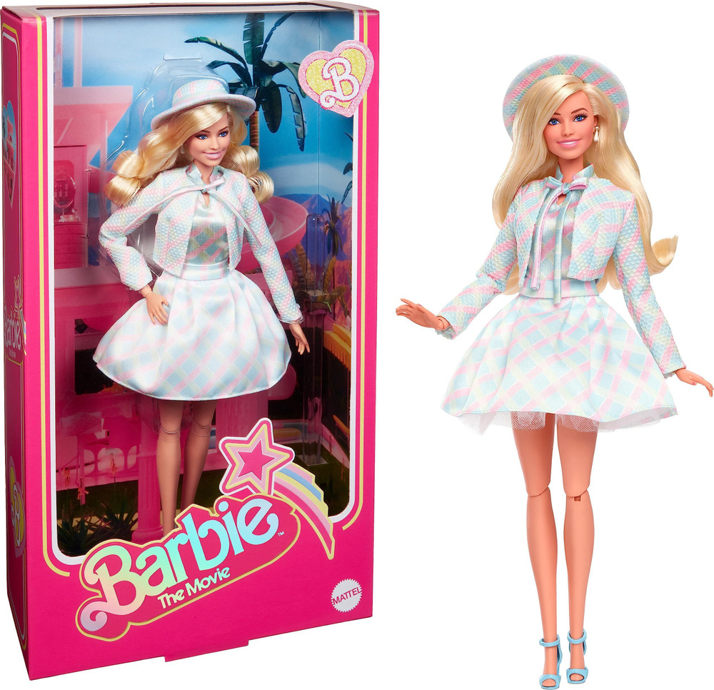 Кукла Mattel Barbie THE MOVIE Collectible Dolls,Марго Робби в роли Барби в  клетчатом костюме в тон - купить с доставкой по выгодным ценам в  интернет-магазине OZON (1151662440)