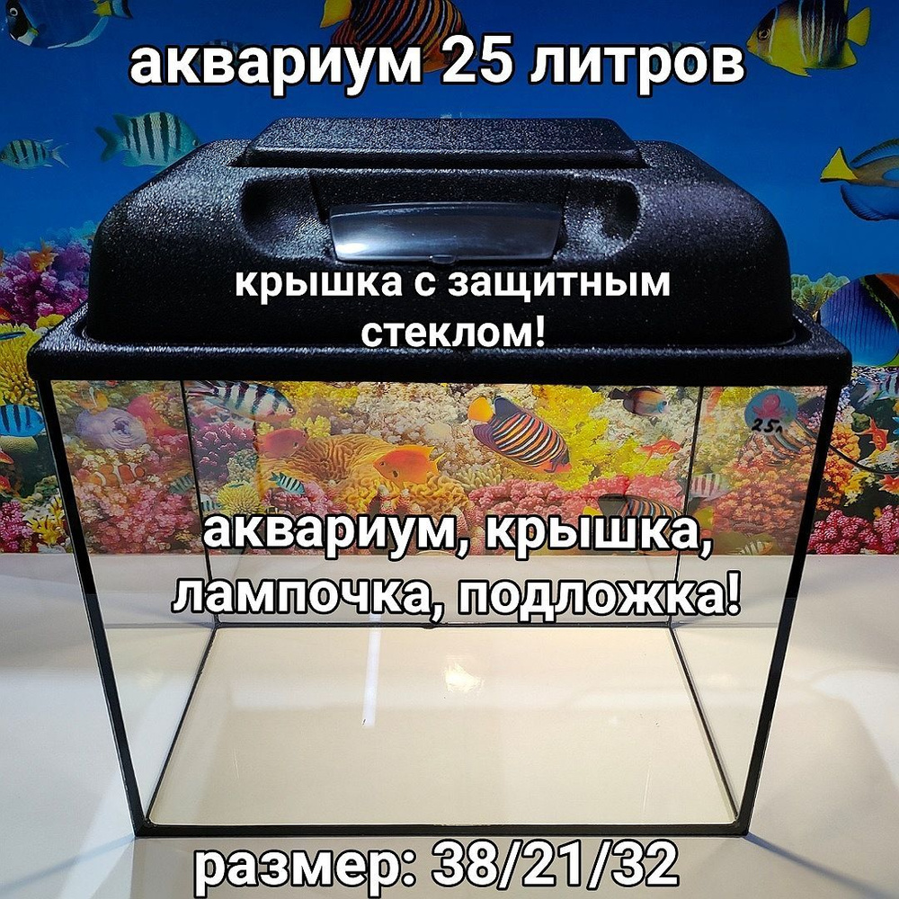 Аквариум 25 литров с крышкой - купить с доставкой по выгодным ценам в ...