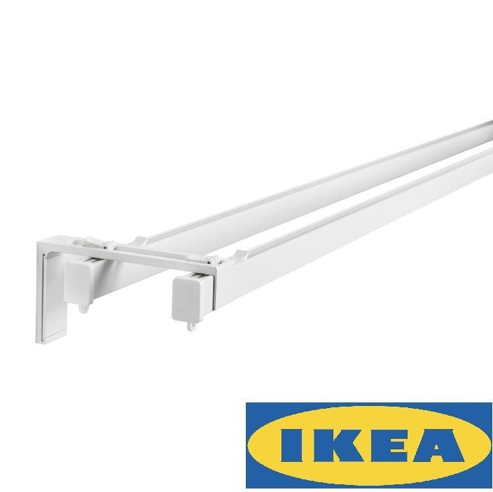 Карниз IKEA VIDGA комплект гардинный 2 ряда, белый #1