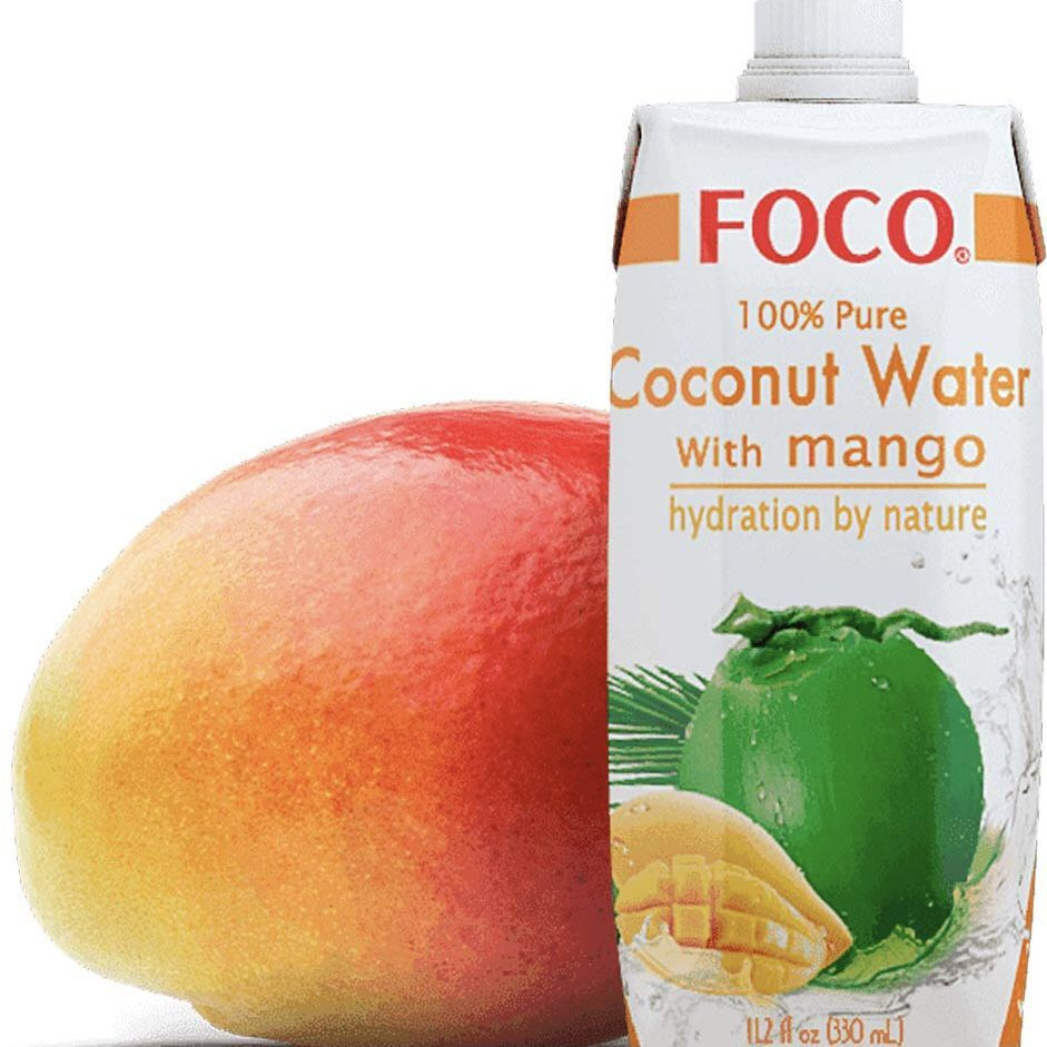 Кокосовая вода с манго без сахара FOCO, 330 мл #1