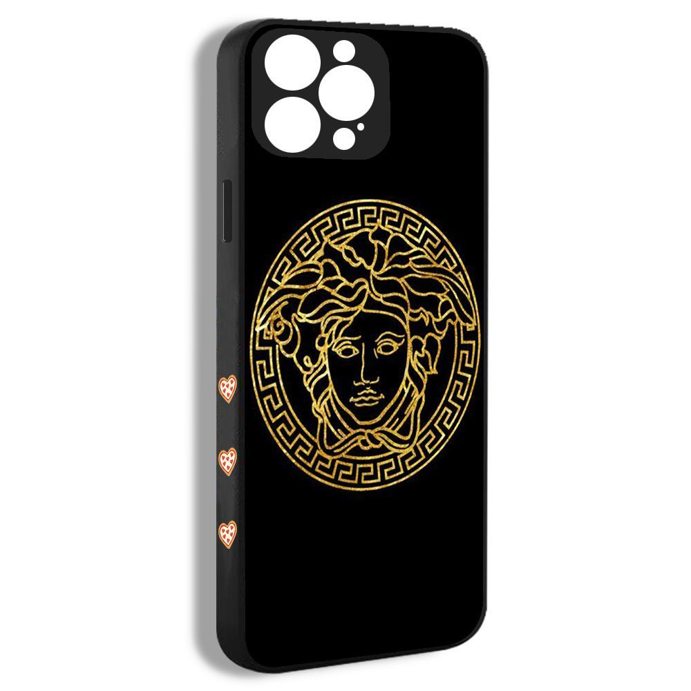 чехол для смартфона Подходит для iPhone 14 Pro Versace Версаче черный золото  логотип TTT04 - купить с доставкой по выгодным ценам в интернет-магазине  OZON (1095933154)