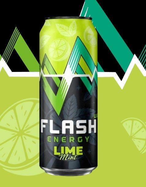 Энергетический напиток Flash Up Energy Мятный лайм 0,45 л 12 шт ...