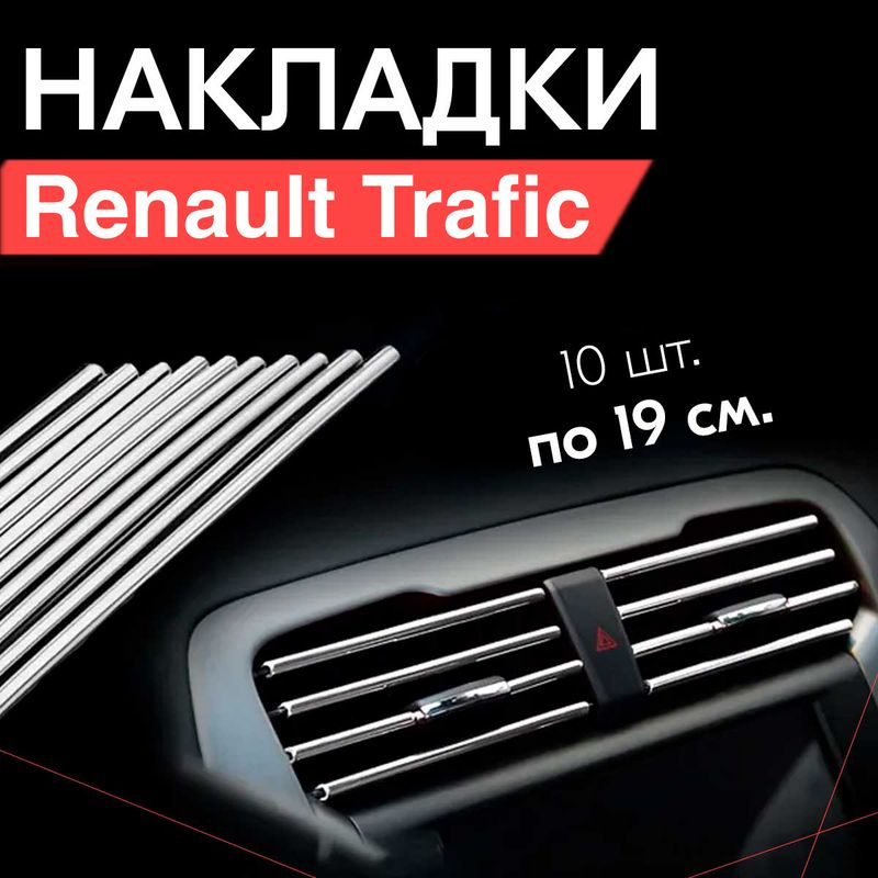 Молдинг декоративный для Renault Trafic / Рено Трафик, тюнинг салона / Накладки на дефлекторы, Серебристые #1