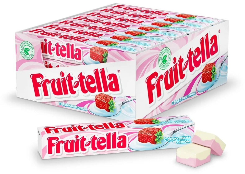 Конфета жевательная Fruittella Клубничная с йогуртом, 21 шт по 41г ...