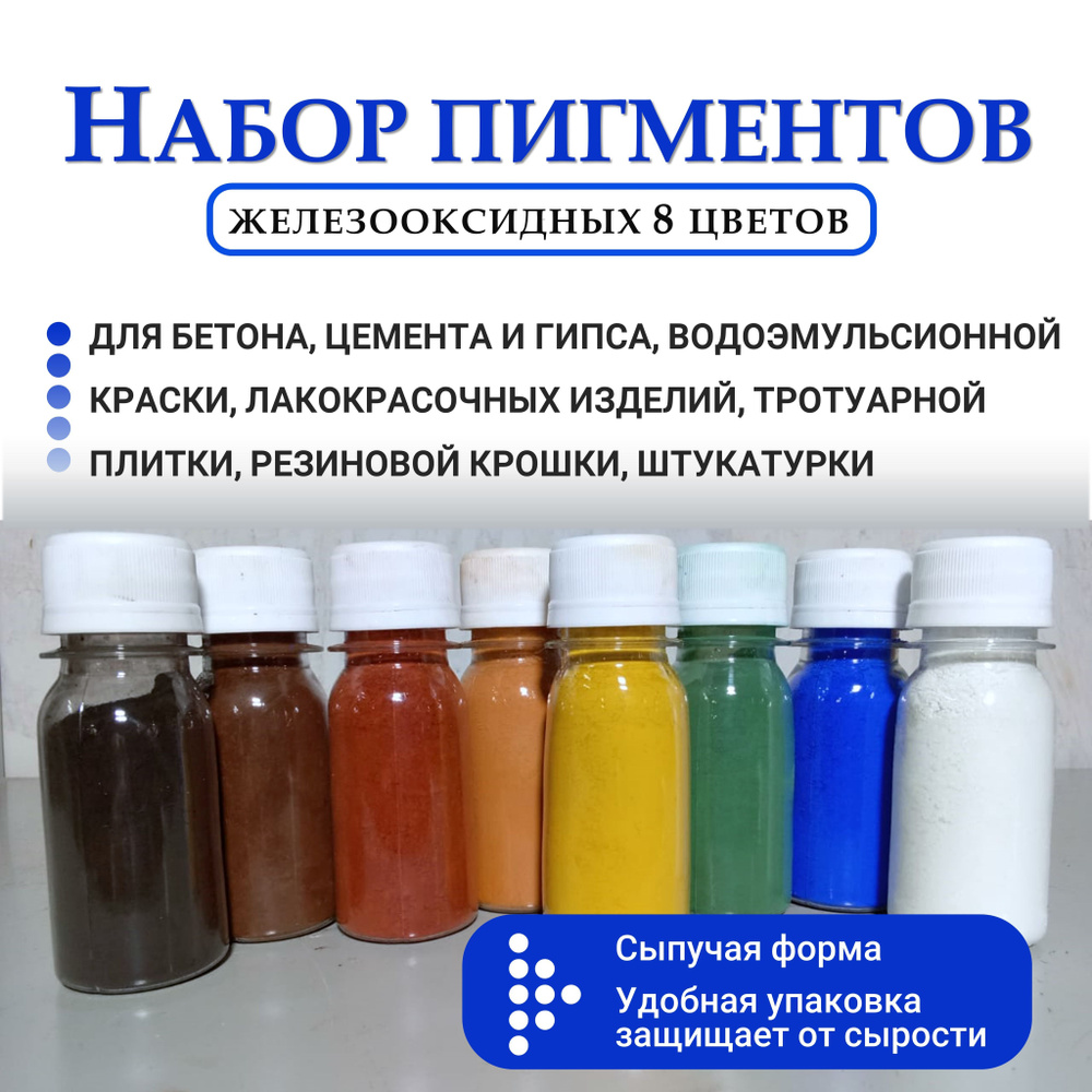 Пигменты цветные в наборе 8 цветов - купить с доставкой по выгодным ...