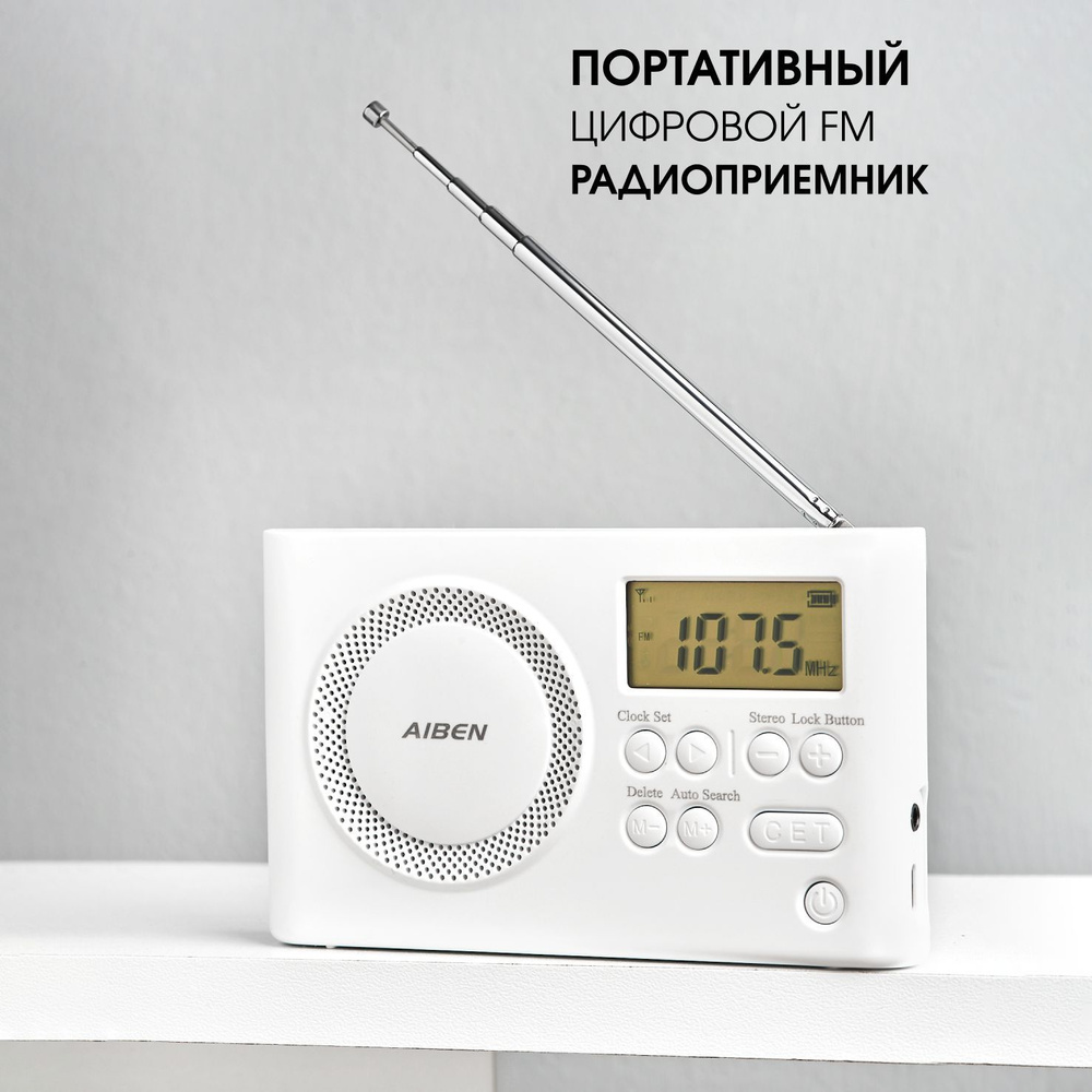 Портативный цифровой FM радиоприемник купить по низкой цене с доставкой в  интернет-магазине OZON (1148539157)