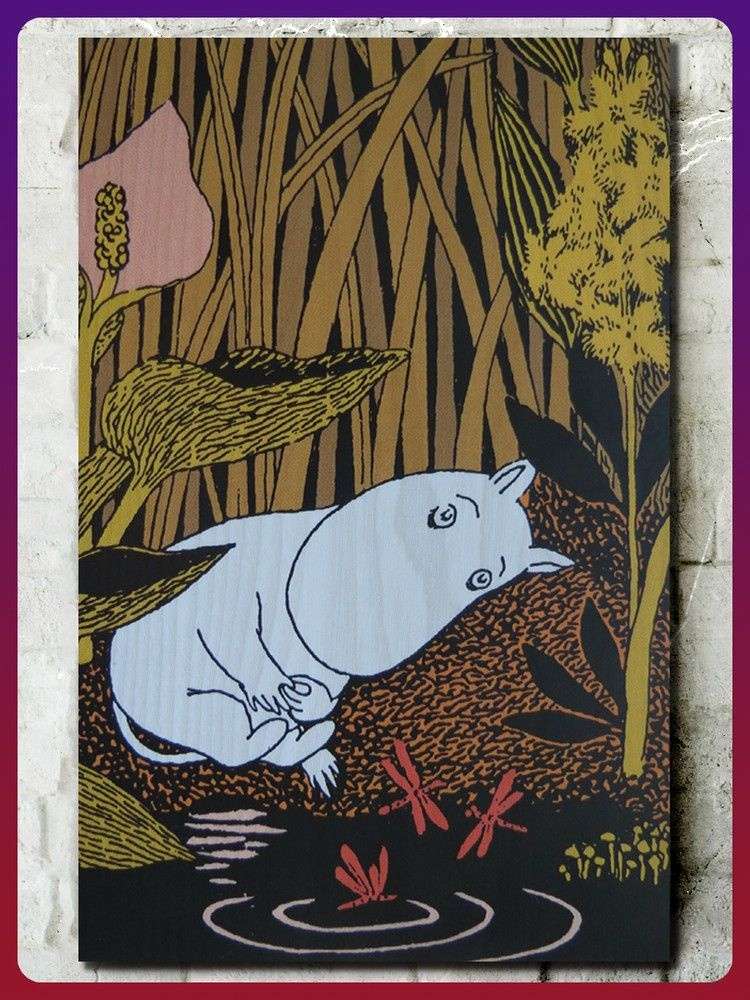 Картина интерьерная на дереве мультфильм муми тролль (moomin, снуснумрик, природа, пейзаж) - 18498  #1