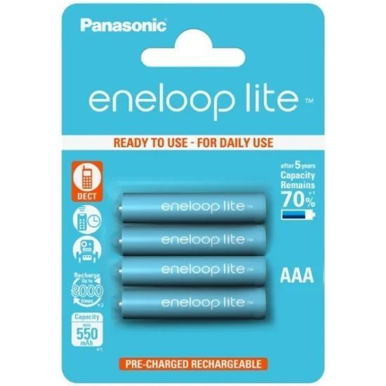 Аккумулятор предзаряженный RTU Panasonic HR03 AAA BL4 NI-MH eneloop lite 550mAh  #1