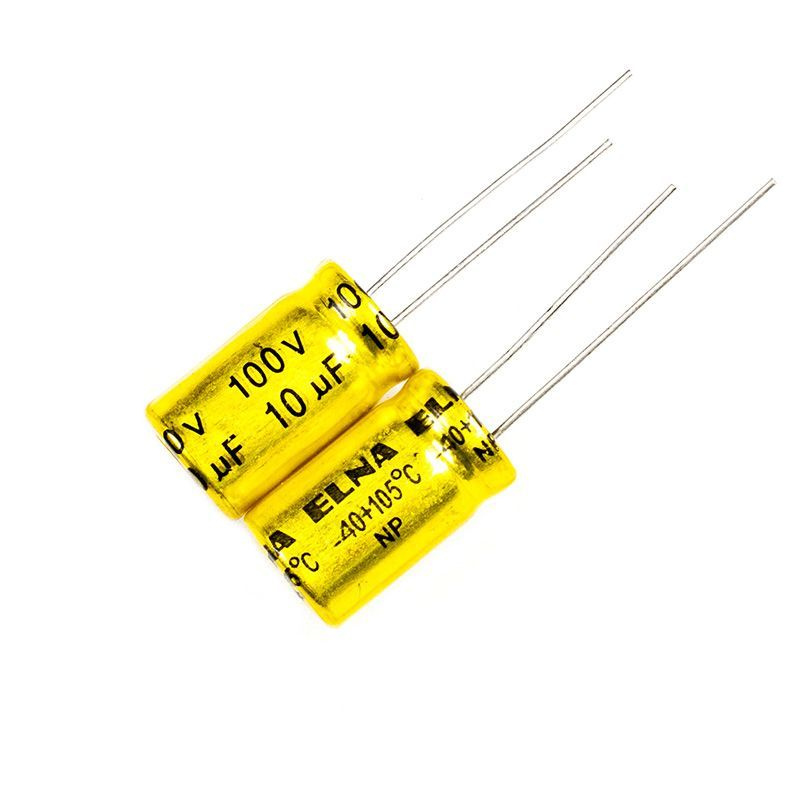 5шт., Elna неполярный электролитический конденсатор NP 100В-10мкФ 10uF ...