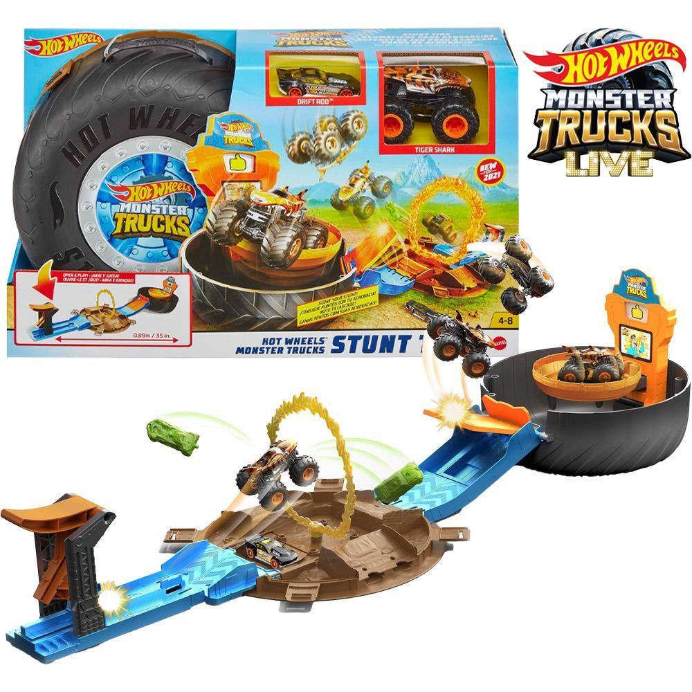 Hot Wheels Monster Trucks игровой набор с трюковыми шинами #1