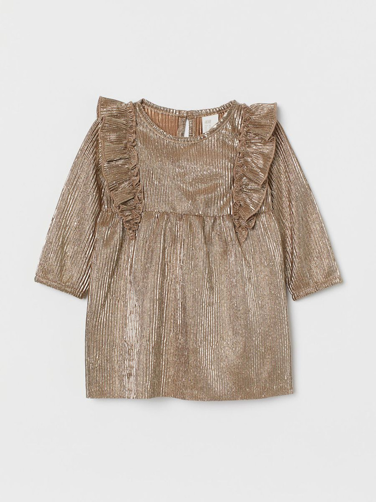 Платье для девочки H&M, цвет: золотой. 912637002. Размер 86, Девочки ...