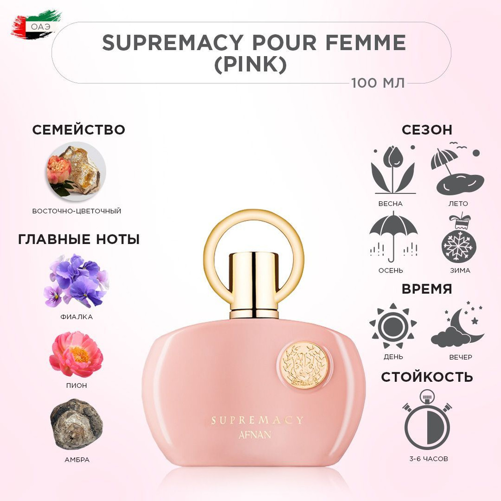 AFNAN SUPREMACY POUR FEMME (PINK) парфюмерная вода женская, 100 мл #1