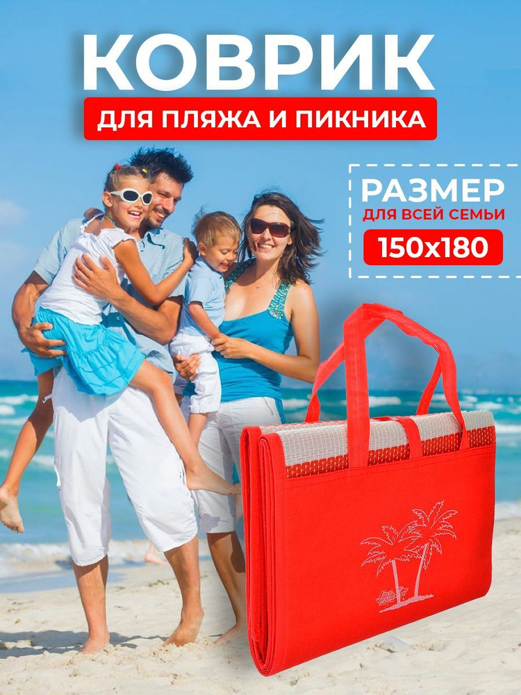 Плед для пляжа и пикника Синий оксфорд и якоря Decoza Moms (Pled-S402-O102)