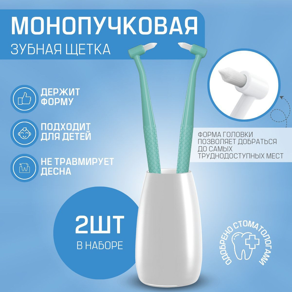 Монопучковая щетка ортодонтическая Dentalpik, зубная щетка для брекетов ...