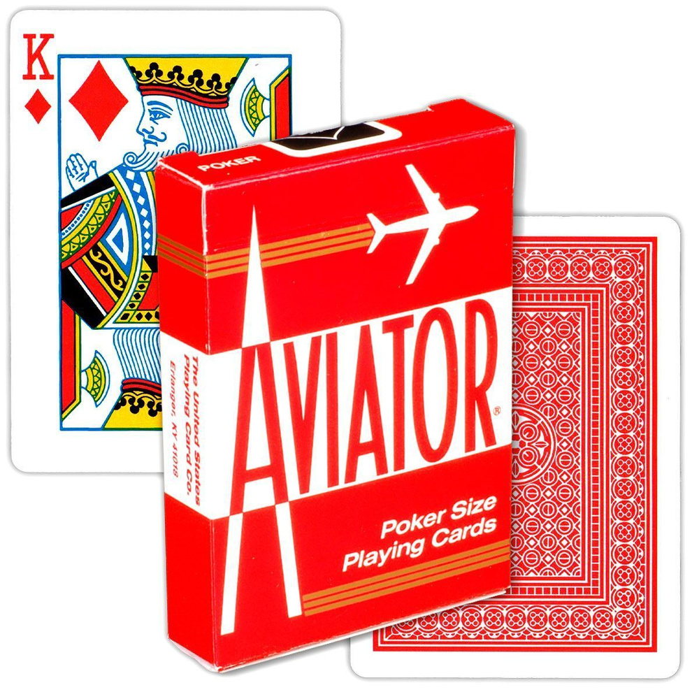 Игральные карты Aviator (Авиатор) красный - купить с доставкой по выгодным  ценам в интернет-магазине OZON (1207156221)