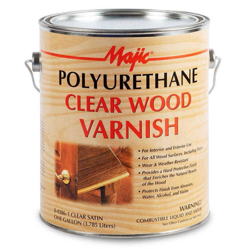 MAJIC POLYURETHANE CLEAR WOOD VARNISH/ Бесцветный полиуретановый лак для наружных и внутренних работ #1