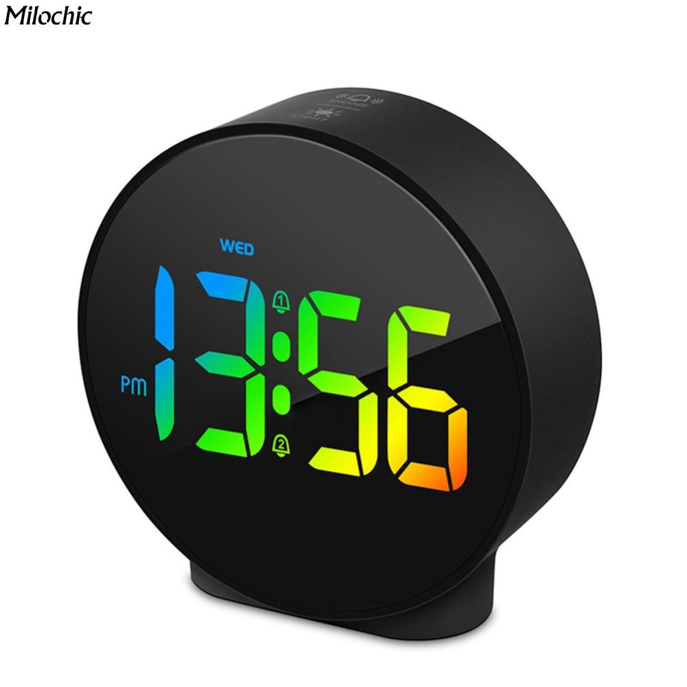 Прикроватный электронный будильник бесшумный и простой, цифровая ...