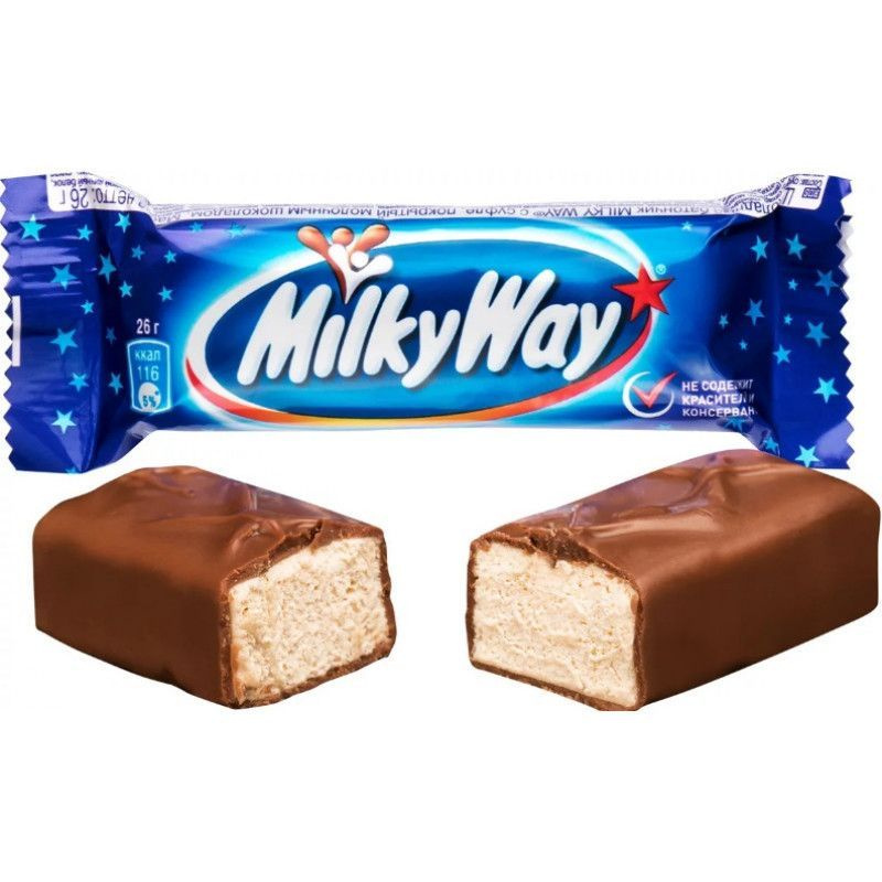 Конфеты шоколадные батончики Milky Way Minis, 1 кг / Молочный шоколад, нуга  #1