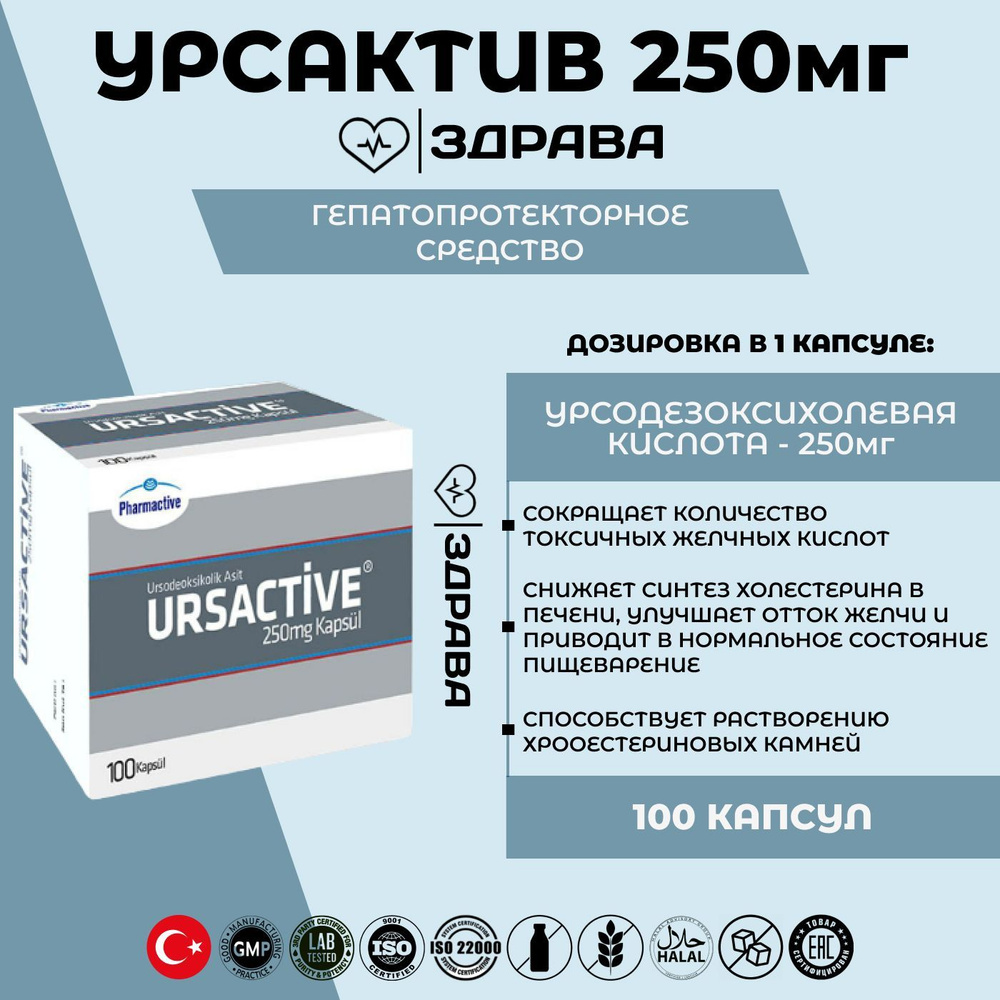 URSACTIVE PHARMACTIVE / Урсактив 250МГ 100шт капсул - купить с ...
